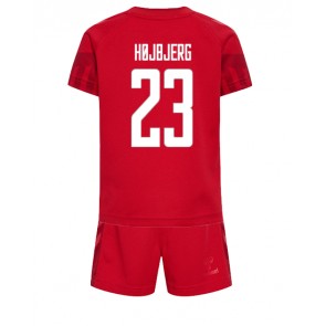 Dania Pierre-Emile Hojbjerg #23 Koszulka Podstawowych Dziecięca MŚ 2022 Krótki Rękaw (+ Krótkie spodenki)